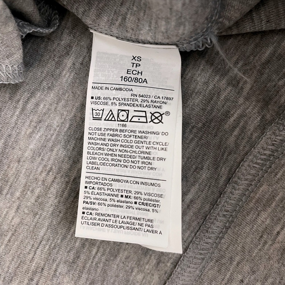Old Navy Active Bounce Fleece Quarter Zip Pullover Gray Cropped Sweatshirt XS - Picture 7 of 9